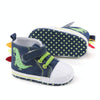 D2399 High Top Canvas Cartoon Dinosaur Small Wave Shoes Cloth Soles Walking Shoes, Size: 12cm(Denim Blue)