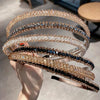 Gold Trim Crystal Hoops All-Match Hair Accessories Headband Non-Slip Crystal Headwear(2 Silver Gray)