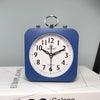 Lazy Silent Small Alarm Clock Office Home Desktop Clock(Blue)