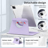 For iPad Air 13 2024 / Pro 12.9 2022 360 Rotation Detachable Clear Acrylic Leather Tablet Case(Light Purple)