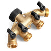 Garden Watering Agricultural Irrigation Family Car Wash Faucet Copper 4-way Ball Valve Water Divider(European Thread)