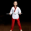 Taekwondo Clothing Child Adult Cotton Men And Women Taekwondo Training Uniforms, Size: 160(Pinoscience Red Pants)