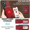 For Samsung Galaxy S21+ 5G LC.IMEEKE L3 Series Detachable RFID Card Bag Magsafe Phone Case(Red)