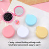 Folding Air Cushion Comb Portable 2 In 1 Comb wWith Mirror(Yellow)