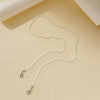 Drop-Shaped Beaded Crystal Mask Anti-Lost Lanyard Fashion Glasses Chain(White)