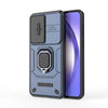 For Samsung Galaxy A36 5G Sliding Camshield TPU + PC Shockproof Phone Case with Holder(Blue)