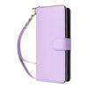 For Samsung Galaxy S23 Ultra 5G Nine-card Slots Zipper Wallet Bag Leather Phone Case(Purple)