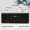 0715 Voice-activated LED Mute Date Temperature Display Electronic Clock(Black Surface Red Light)