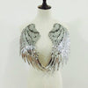 Red A Pair Sequin Feather Wing Shape Clothing Patch Sticker DIY Clothing Accessories, Size:Small 20.5 x 10cm