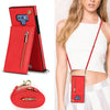 For Samsung Galaxy Note9 Cross-body Zipper Square TPU+PU Back Cover Case with Holder & Card Slots & Wallet & Strap(Red)