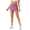 Women Sports Fake Two-Piece Quick-Drying Breathable Fitness Yoga Skirt Pants, Size: XXL(Merlot Red)