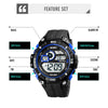 SKMEI 1756 Dual Time Countdown Alarm Clock Men Sports Luminous Electronic Watch(Blue)