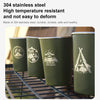 AOTU AT6657-2 4pcs Outdoor Camping Folding Stainless Steel Water Cup Set (Army Green)