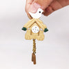 3 PCS 1:12 mini Dull House Dollhouse Wooden Wall Clock Bird Clock House Toy Simulation Clock Model(Log color)