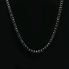 Mens Hip Hop Punk 1 Row Crystal Inlaid Alloy Necklace Chain, Size: 20 inch (Black)