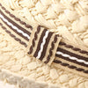 British Style Summer Straw Weaving Panama Beach Sun Hat, Size:Children's Models (53-54cm(Khaki)