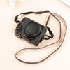 For Sony ZV-1F / ZV1M2 Full Body Camera PU Leather Case Bag with Strap (Black)
