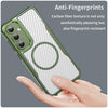For Samsung Galaxy S24+ 5G Carbon Fiber Texture MagSafe Translucent Phone Case(Green)