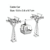3 PCS 3D Metal Assembly Model World Building DIY Puzzle Toy, Style:Cable Car
