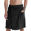 Adjustable Sticky Beach Towel Shower Room Men Wearable Bathrobe with Pockets, Size: M(Black)