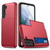 For Samsung Galaxy S25 5G Shockproof Armor Phone Case with Card Slot(Red)