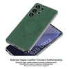 For Samsung Galaxy S25 Ultra 5G GKK Plating Leather Built-in MagSafe Frosted Phone Case(Black)