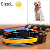 USB Rechargeable LED Dog Collar, Yellow, L (50-60cm)
