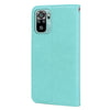 For Xiaomi Redmi Note 10 Rose Embossed Horizontal Flip PU Leather Case with Holder & Card Slots & Wallet(Green)