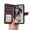 For Samsung Galaxy S25 Ultra 5G ENKAY Card Wallet Calf Texture Leather Phone Case with Screen Film(Brown)