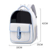 PU Pet Carrier Backpack, White, For Cats & Small Dogs (Model 6)