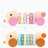 Children Number Puzzle Arithmetic Multicolor Rotating Shaft Baby Early Education Wooden Teaching Kids, Style: Bear Pink