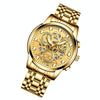 FNGEEN 4088 Men Hollow Quartz Watch Student Waterproof Luminous Watch(Full Gold Gold Surface)