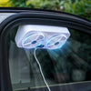 USB Interface Car Cooling Device Car Exhaust Air Circulation Exhaust Fan Car Changing Fan(White)