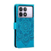 For Xiaomi Redmi K70 Sun Mandala Embossing Pattern Phone Leather Case(Blue)
