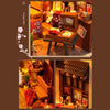 DIY Assembled LED 3D House Model Bookends Kid Toys Glowing Birthday Gift, Color: TC17 Alley After Rain