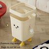 Cute Square Trash Can Household Living Room Bathroom Garbage Bin, Style: 16L Sitting White