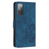 For Samsung Galaxy S20 FE Tulips Embossed Leather Phone Case with Lanyard(Blue)