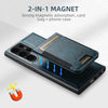 For Samsung Galaxy S25+ 5G Suteni H17 Oil Eax Leather MagSafe Detachable Wallet Phone Case(Blue)