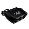 Cigarette Lighter Adapter Splitter 3 Sockets Cigarette Lighter Splitter 12V/24V Power Car Charger(Black)
