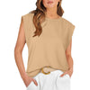 Women Summer Loose Top Basic T-Shirt Round Neck Casual Tank, Size: S(Apricot)