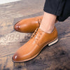 JL-1022 Men British Pointed Leather Shoes Business Casual Shoes, Size: 44(Brown)