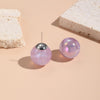 E2209-11 Purple Symphony Round Beads Stud Earrings Jewelry