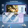 For iPhone 14 Plus Clear Acrylic + PC + TPU MagSafe Lens Sliding Cover Full Coverage Phone Case(Purple)