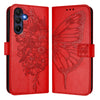For Samsung Galaxy A26 5G Global Embossed Butterfly Leather Phone Case(Red)