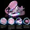 K02 LED Light Single Wheel Wing Roller Skating Shoes Sport Shoes, Size : 34 (Gold)