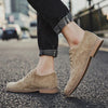 British Style Casual Shoes Suede Oxford Leather Men Shoes, Size:42(Khaki)