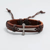 Personalized Hand-Woven Leather Bracelet Simple Pull-Out Adjustable Vintage Wristbands(Black)