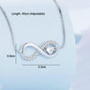 BSN276 Sterling Silver S925 Zirconia Infinity Heart Endless Symbol Necklace