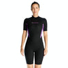 DIVE & SAIL 1.5mm Warm One-Piece Short Sleeve Wetsuit Outdoor Surfing Coldproof Snorkeling Suit, Size: L(Female Purple)