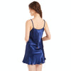 Sexy V-neck Crane Pattern Short Sling Skirt Pajamas, Size:L(Dark Blue)